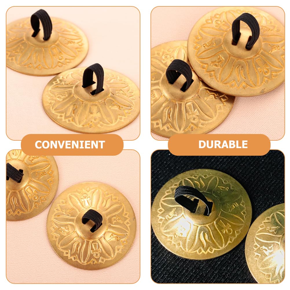 Amosfun Zills, 2 paia di bacini per dita per il pollice, strumento per le dita, bacino, bacino per le dita, bacino, bacino per le dita, piccolo bacino in rame, abbigliamento penetrazione bambino