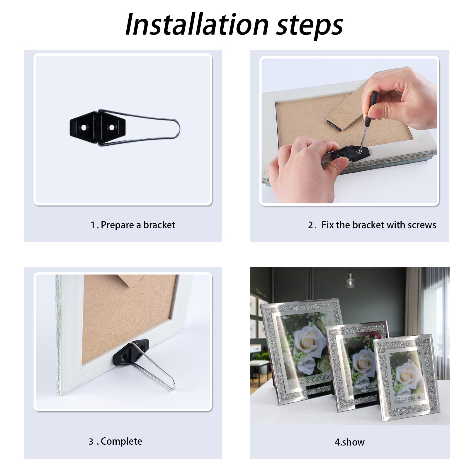 Wandhalterung Aus Metall Für Bilder & Teller - Schwarze Staffelei Mit Regal