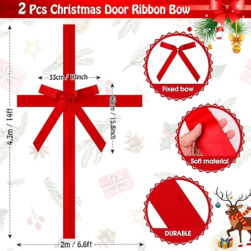 Miniatura 10 de Crowye 14 cintas para puerta de gabinete de San Patricio para puerta de Pascua, lazos para gabinete, corona de Navidad, decoraciones de envoltura