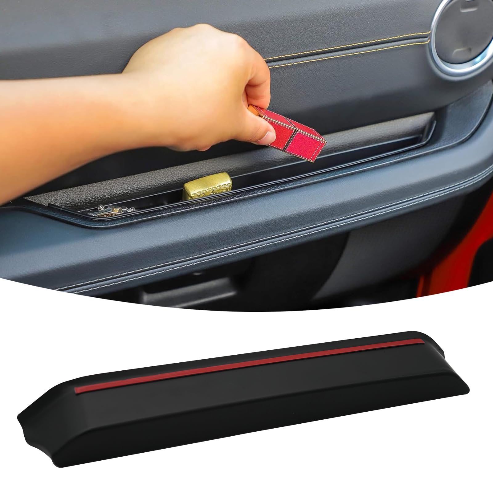 Eytool JL GrabTray Passenger Storage Tray Organizer, Grab Handle Accessory Box for 2018-2023 Jeep Wrangler JL JLU & Gladiator JT, Interior Accessories, Black (2024+)