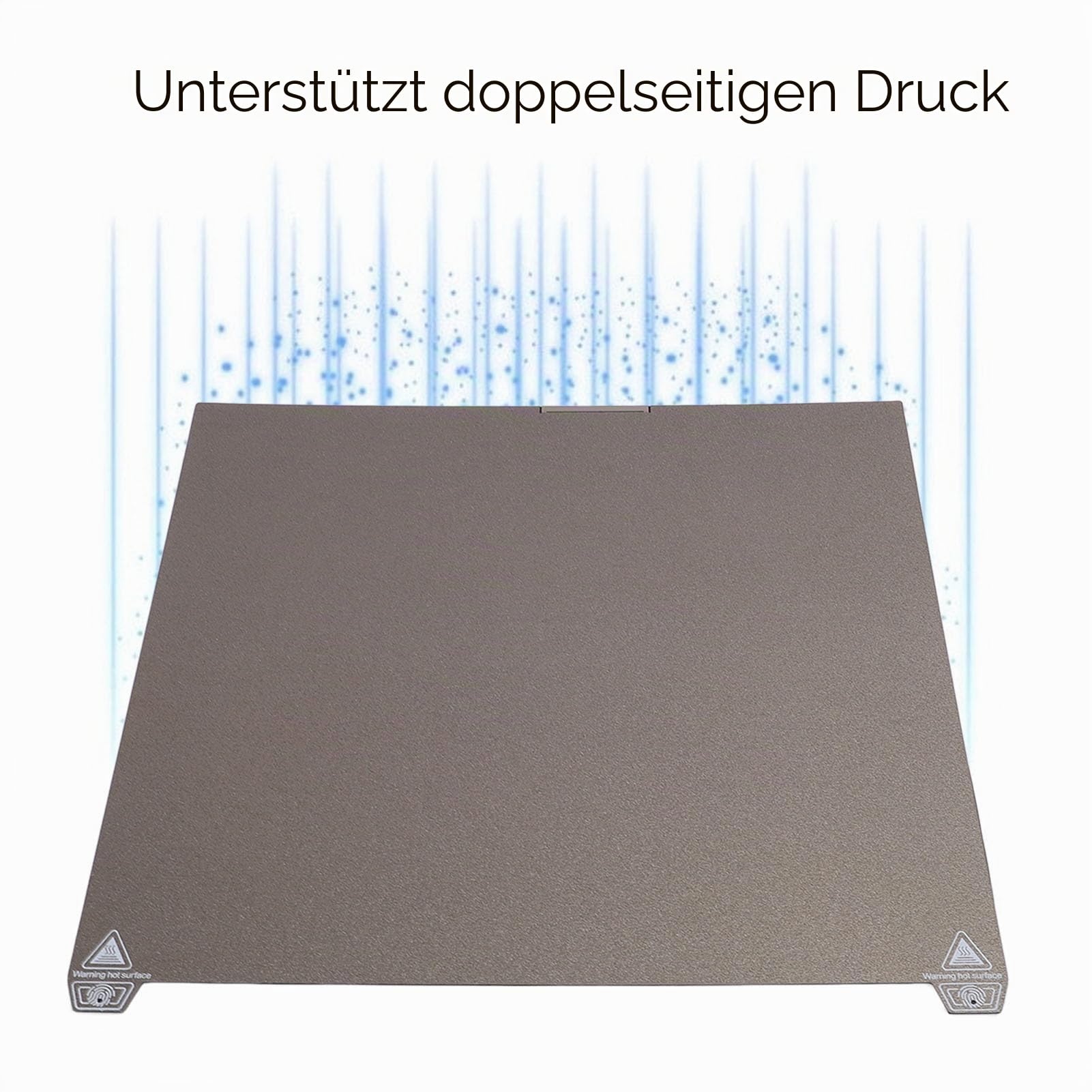 3D -Drucker -Build -Platte, 370x370mm PEI PEO PEO Flexible Build -Oberflächen Beheizte Bettabdeckung, Strukturierte und Glatt Doppelseitige Build -Blatt für K2 Plus für PLA, ABS