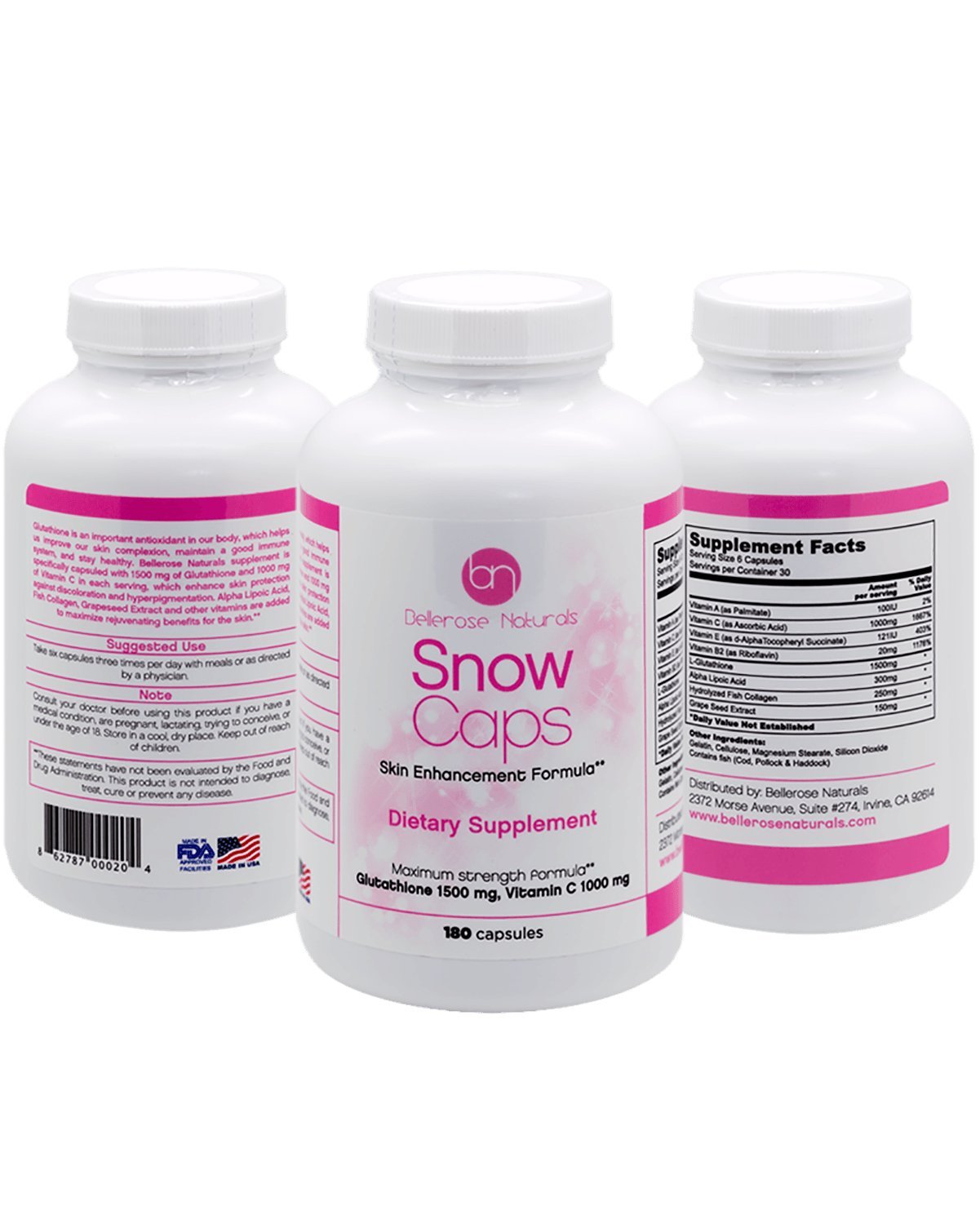 Snow Caps Glutathione 1500 mg with Vitamin C Advanced Skin
