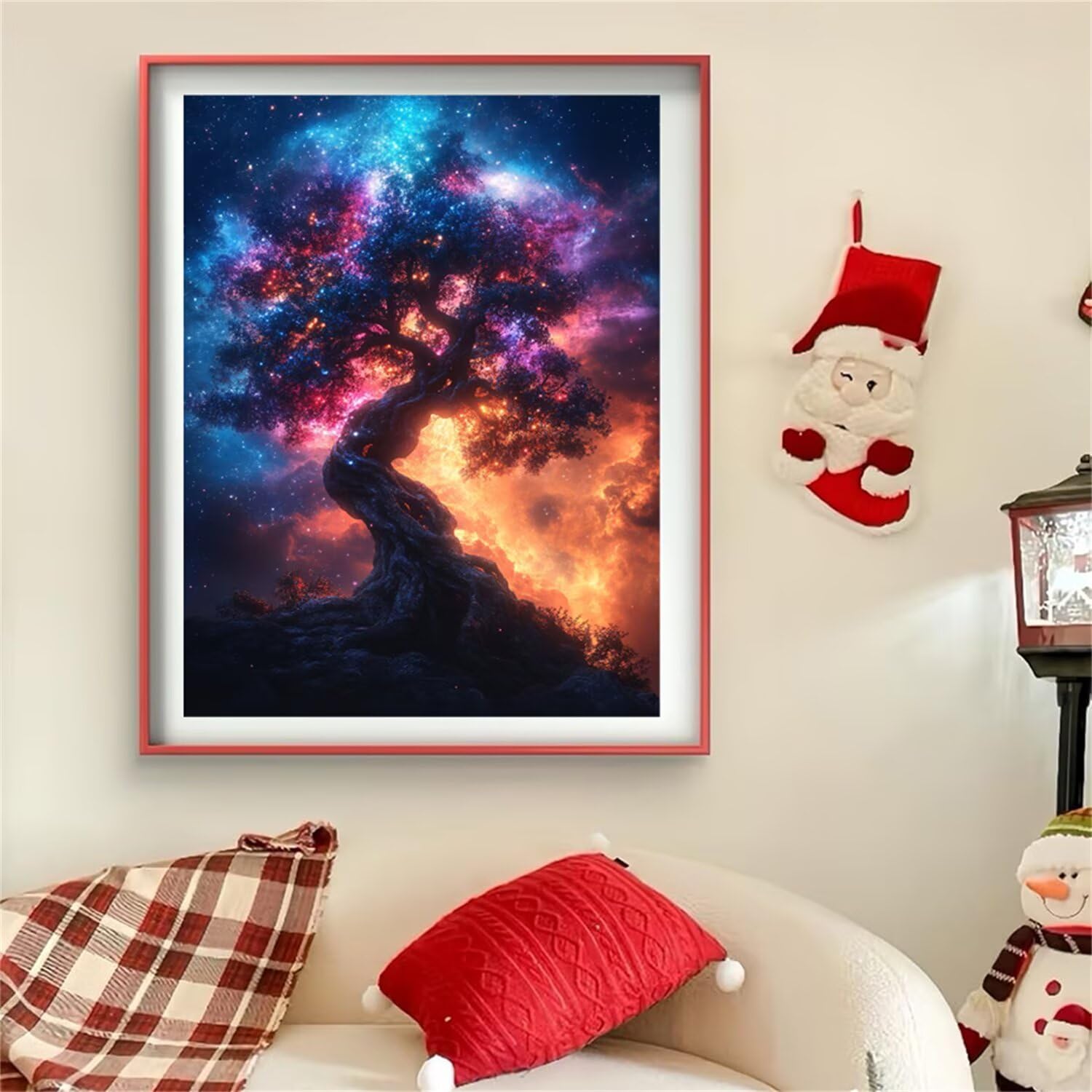 Malarstwo diamentowe, obraz z motywem ognia, dla dzieci, drzewa, dla dorosłych, zestaw do samodzielnego wykonania, dekoracja ścienna, do salonu, na prezent, 60 x 180 cm, J0-390