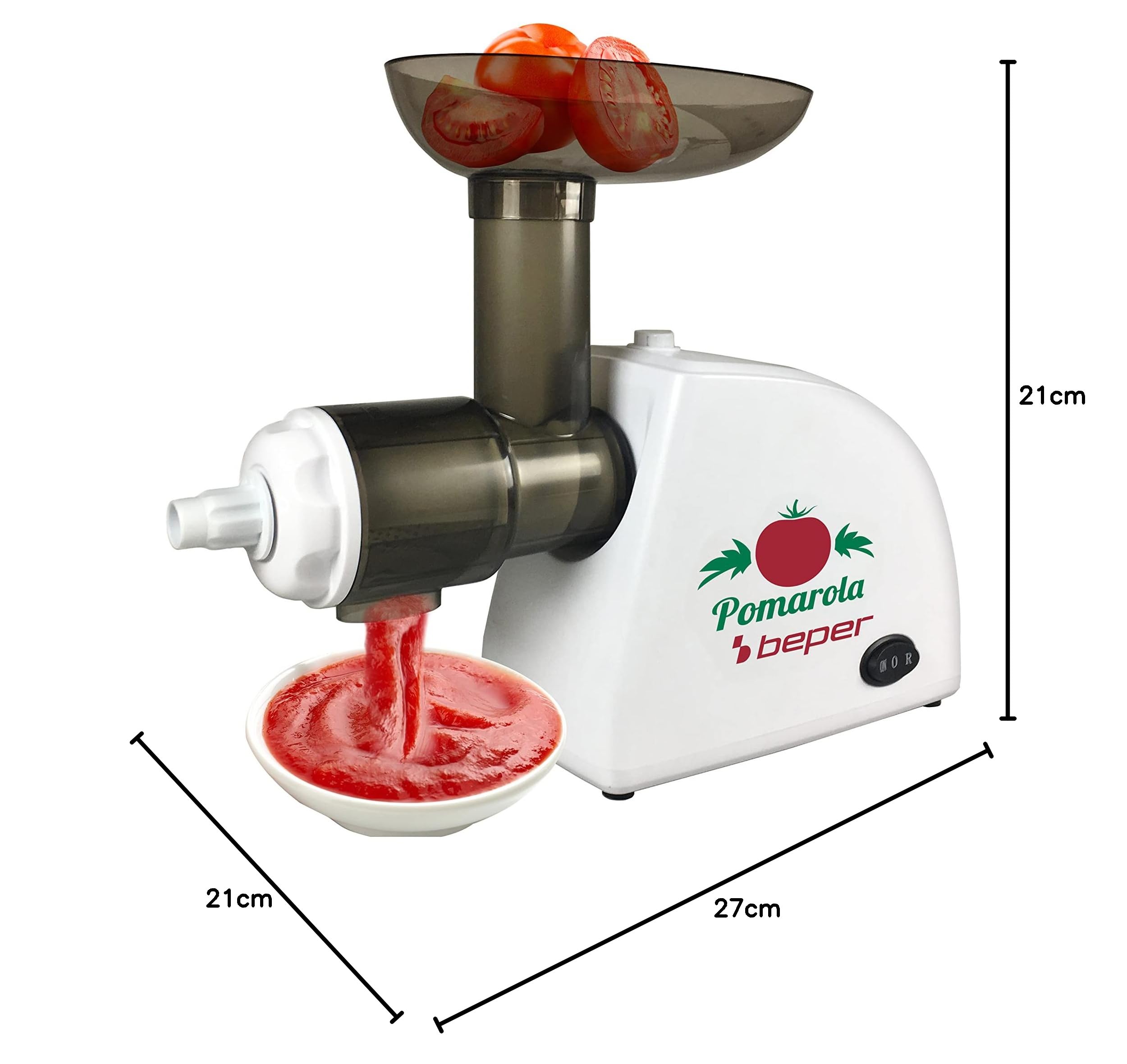 BEPER BP.720 Presse Tomates Electrique et Filtre, Blanc, 300 W