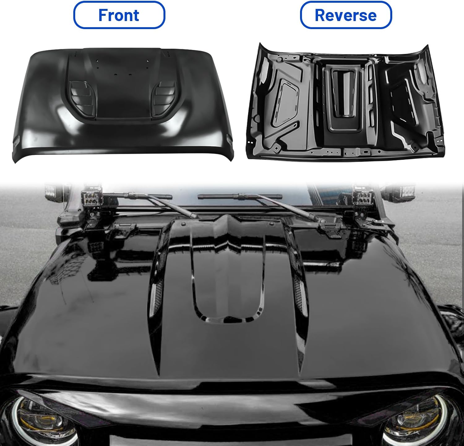 Hood Replacement Hood Heat Dispersion for 2018-2025 Jeep Wrangler JL&& 2020-2023 Gladiator JT
