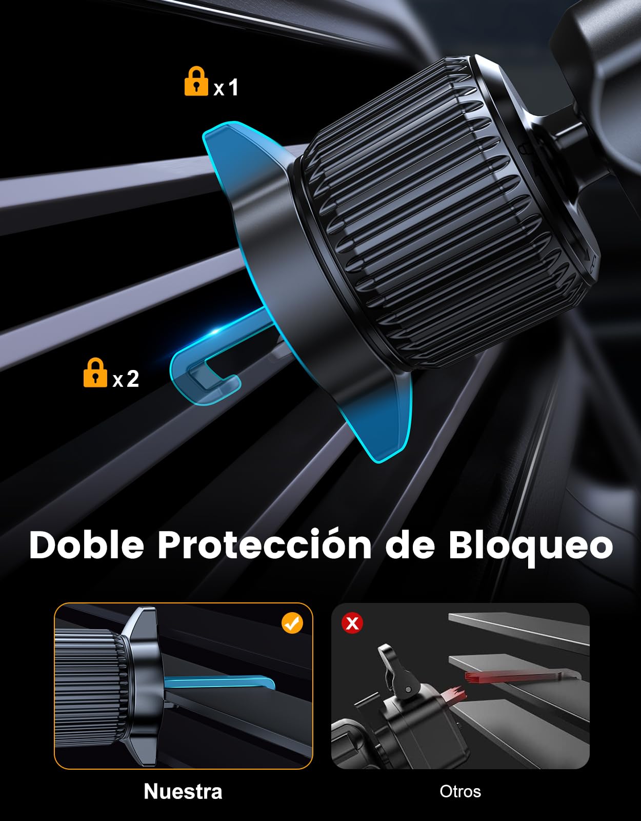 EOIWUY Cargador Inalambrico Coche Compatible con MagSafe, [Autoalineación] 15W Carga Rápida Soporte Movil Coche Magnético para Salida de Aire Compatible con iPhone 17/16/15/14/13/12 Series