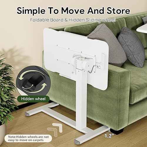 Miniatura 7 de Escritorio rodante para laptop, escritorio móvil inclinable de 180, altura ajustable, mesa de noche sobre la cama, escritorio portátil para