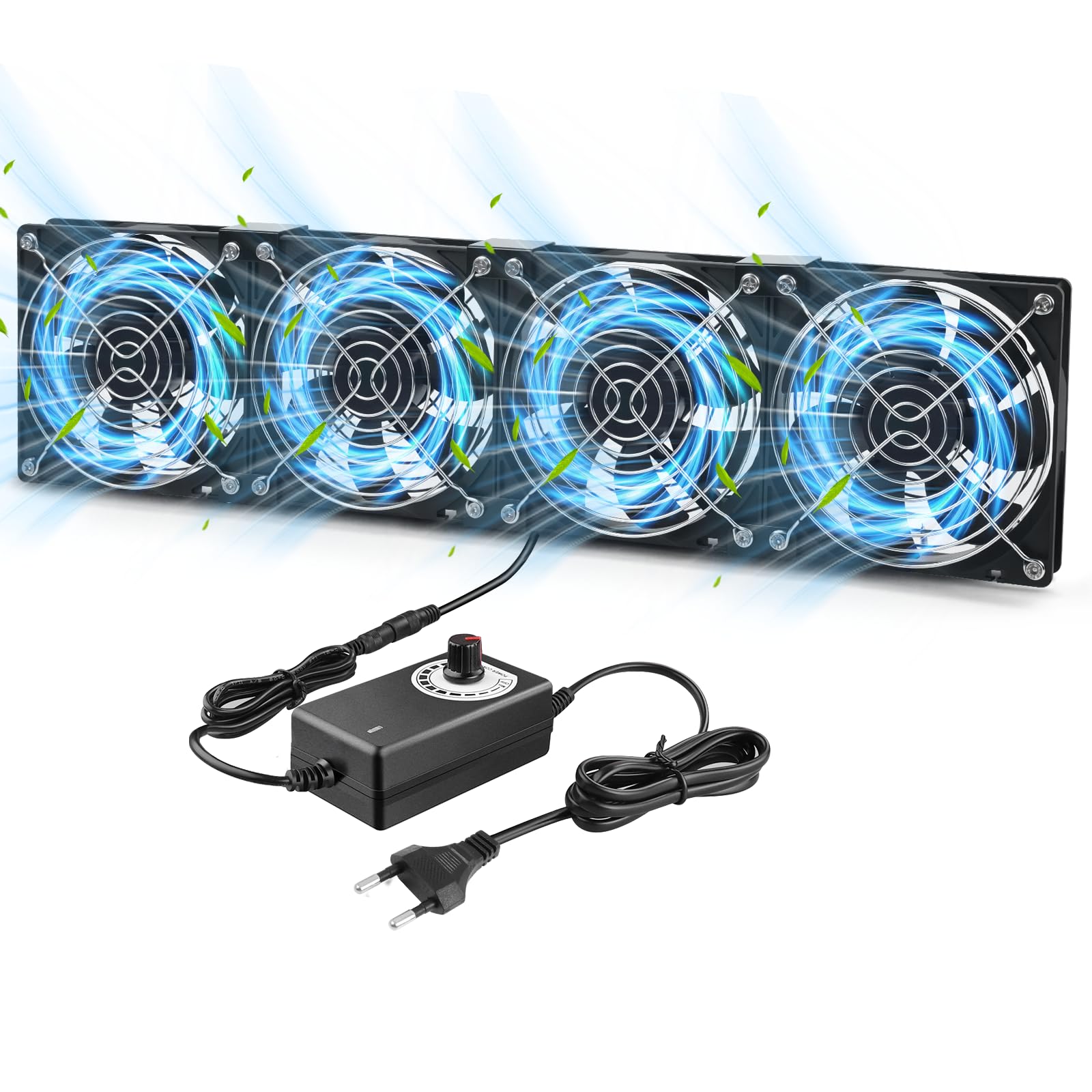Ventilador de PC de 120 mm 12 V para PC con velocidades ajustables, ventilador ZAKVOP AC 220 V-240 V, 3000 RPM, ventilador de ordenador para ordenador portátil (4)
