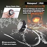 Vista 7 de TMH Luces indicadoras de marcador lateral ámbar de 1-1/4 pulgadas, redondas, 6 luces LED de bala transparente para camión, autobús, caravana
