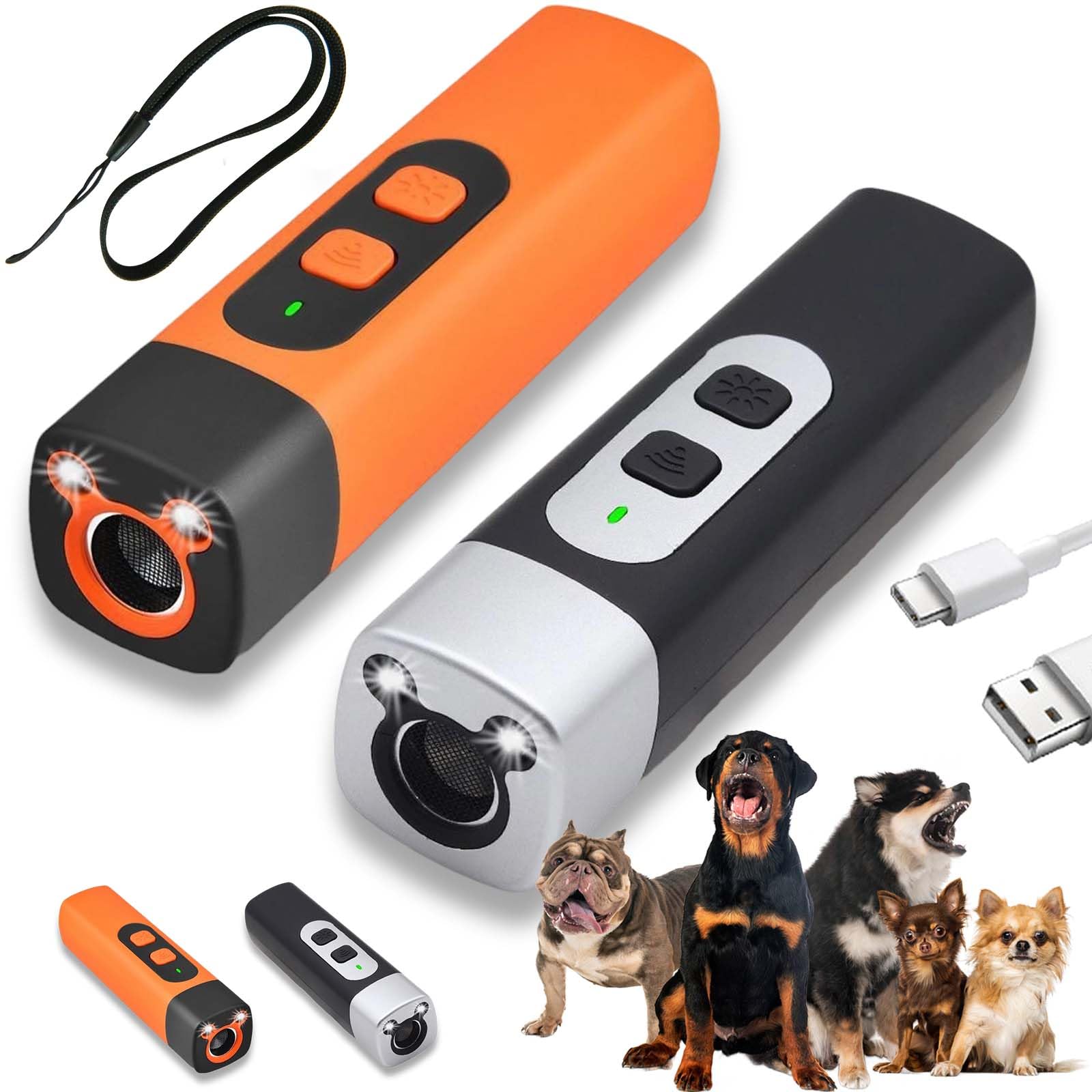 BarkShield Pro - Bark Shield Anti Barking Device for Dogs, 2025 Upgrade Anti Barking Device for Dogs, with HD Display and LED Flashlight, Stop Bad Behavior Without Yelling or Swatting (2PCS)