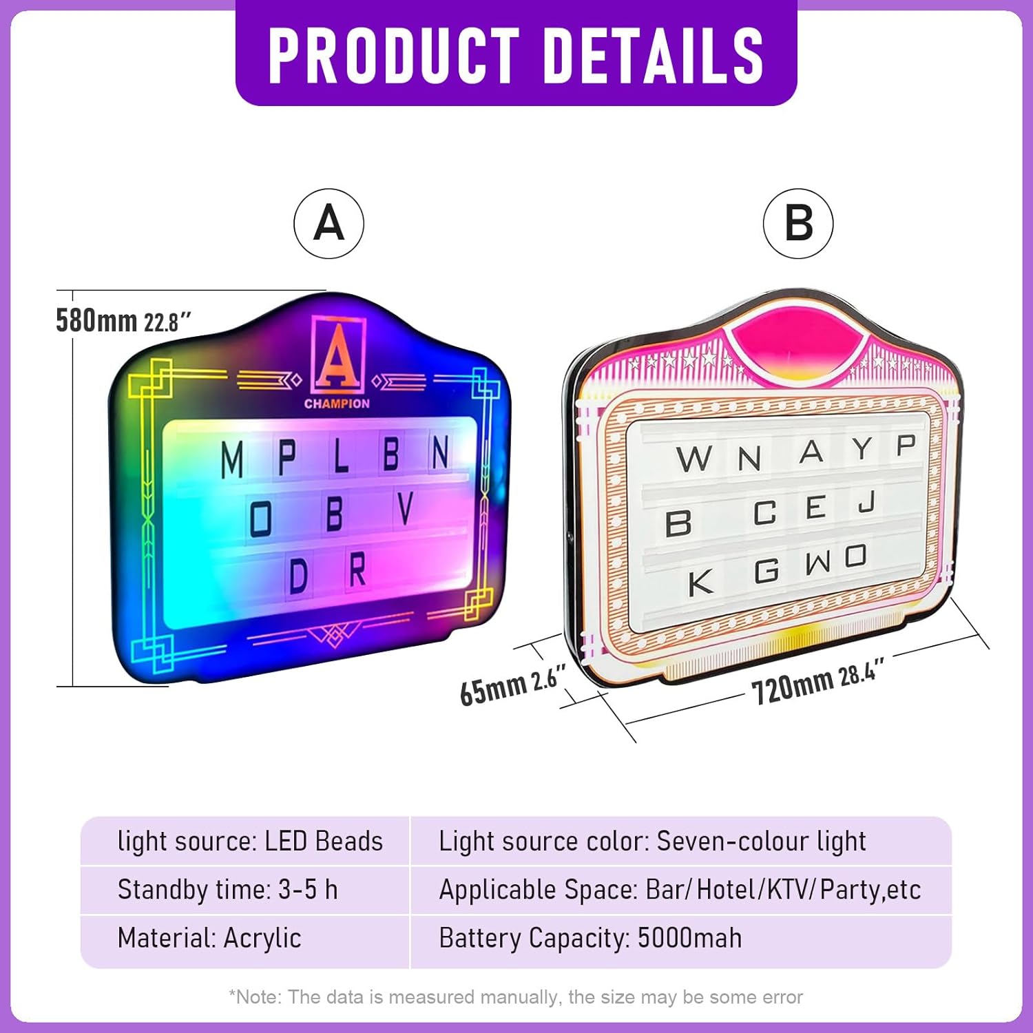 Premium Bottle Presenter for Night Clubs, VIP Bottle Service Signs, Eye-Catching Bottle Service Lights, Stylish Club Signs, Numbers for Home Decor, Birthday Celebrations and Letters B