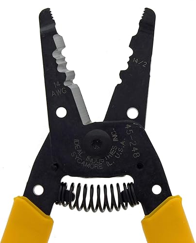 Miniatura 4 de IDEAL Electrical 45-248 142 NM T-Stripper - 214 AWG, pelacables con agujeros de bucle, nariz de alicate, apertura automática con resorte