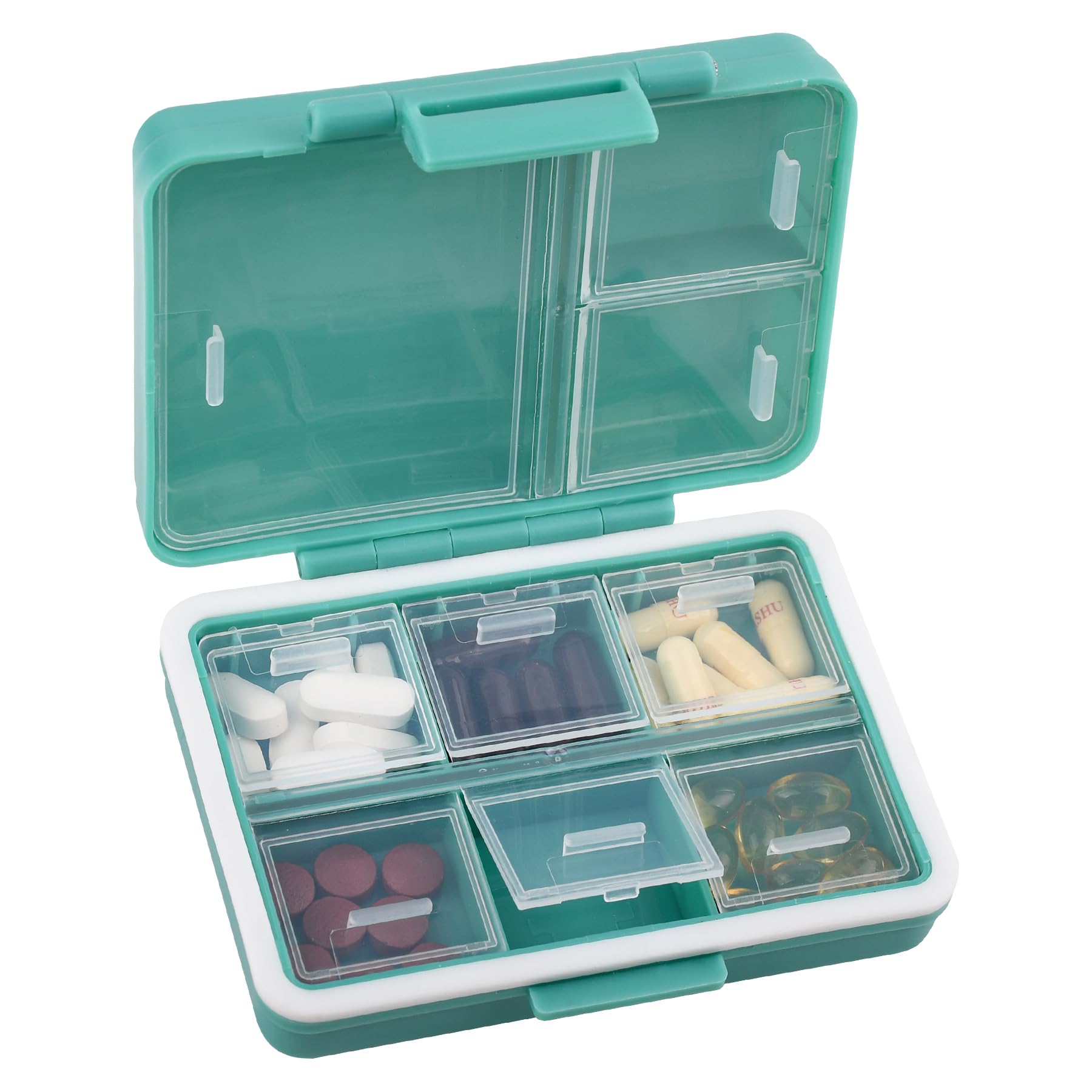 9-Grid Pill Organizer Portable Pill Box Large Capacity Compartments Travel Pill Container Medicine Dispenser Pill Purse Pill Case