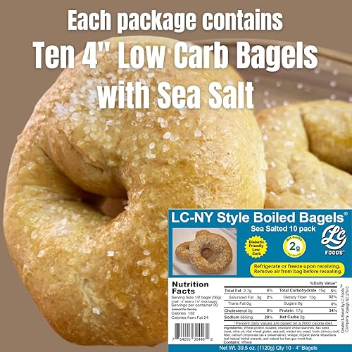 Miniatura 16 de Bagels jaspeados bajos en carbohidratos estilo NY (3 unidades) Todo natural Alto en proteínas y fibra Sin azúcar Keto Hecho a mano