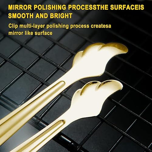 Miniatura 4 de SOOHAO 12 pinzas pequeñas para servir para azúcar, de acero inoxidable, para aperitivos, con forma de ala de ángel, para té, cafetería, bar, cocina