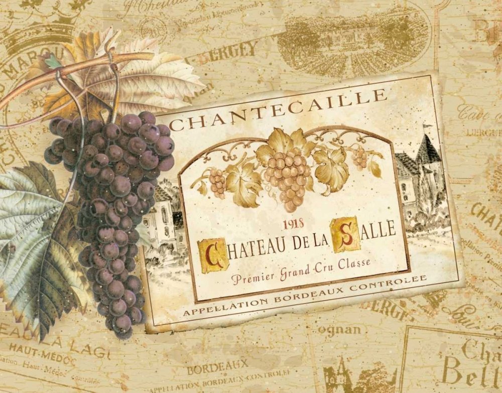 ART-PRINT-on-matte-paper-220gr- Chantecaille Gladding Pamela - Kitchen horizontal Image wine label chateau french tan red purple grape Fine art Print 11_X_14_in