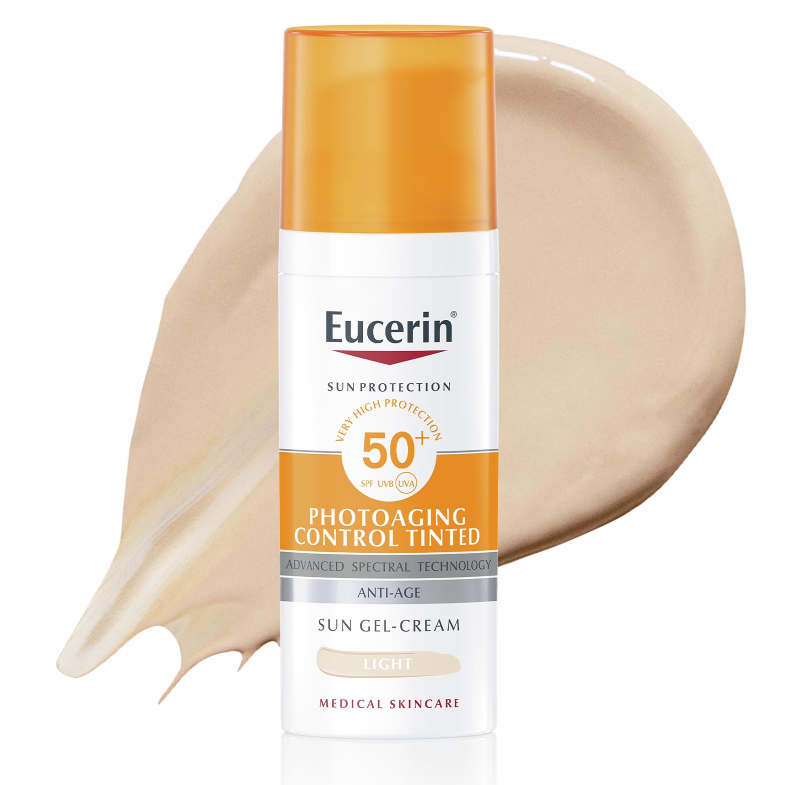 Eucerin Oil Control Sun Gel-Cream Dry Touch SPF 50+ 50ml, Unscented Sun Protection Gel for Sensitive, Oily and Acne-Prone Skin, Fast-Absorbing Sunscreen with UV Filter