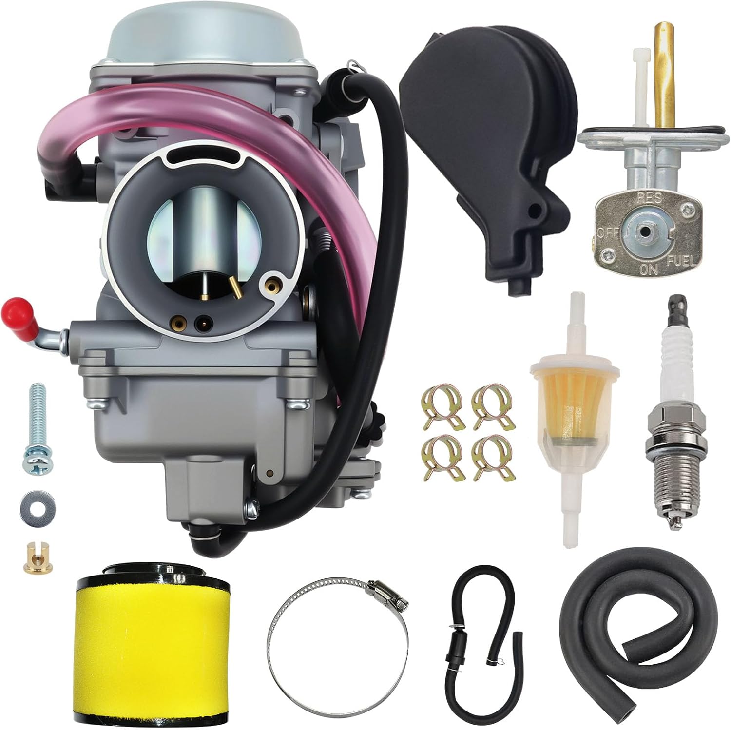 0470-449 Carburetor Fit for Arctic Cat 400 500 FIS TBX 2000 2001 2002 2003 ATV Carb Replace 0470-449 with Fuel Valve Petcock & Air Filter