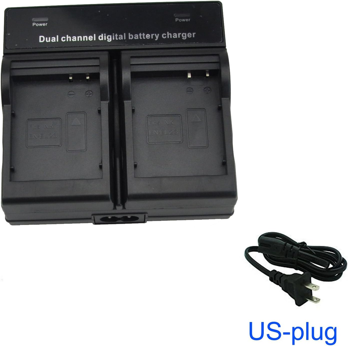 RUIZE® Brand New (US Plug) Dual Double Twin AC Battery Charger EN-EL23 ENEL23 for Nikon Coolpix P600 P610S S810C P900S Camera