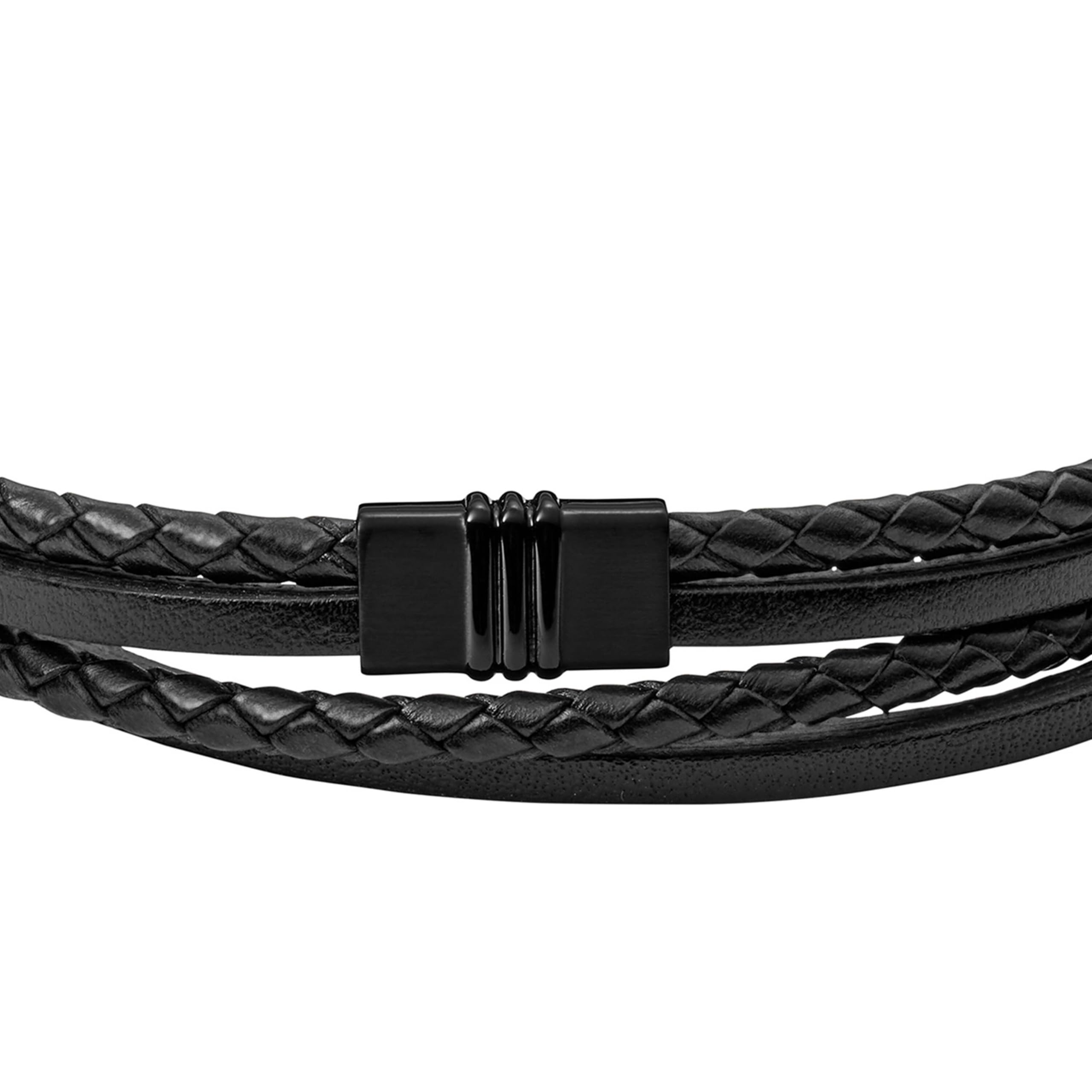 Fossil Vintage Casual Herren Leder oder Edelstahl mit Karabiner, Schließe oder Faltschließe Armband