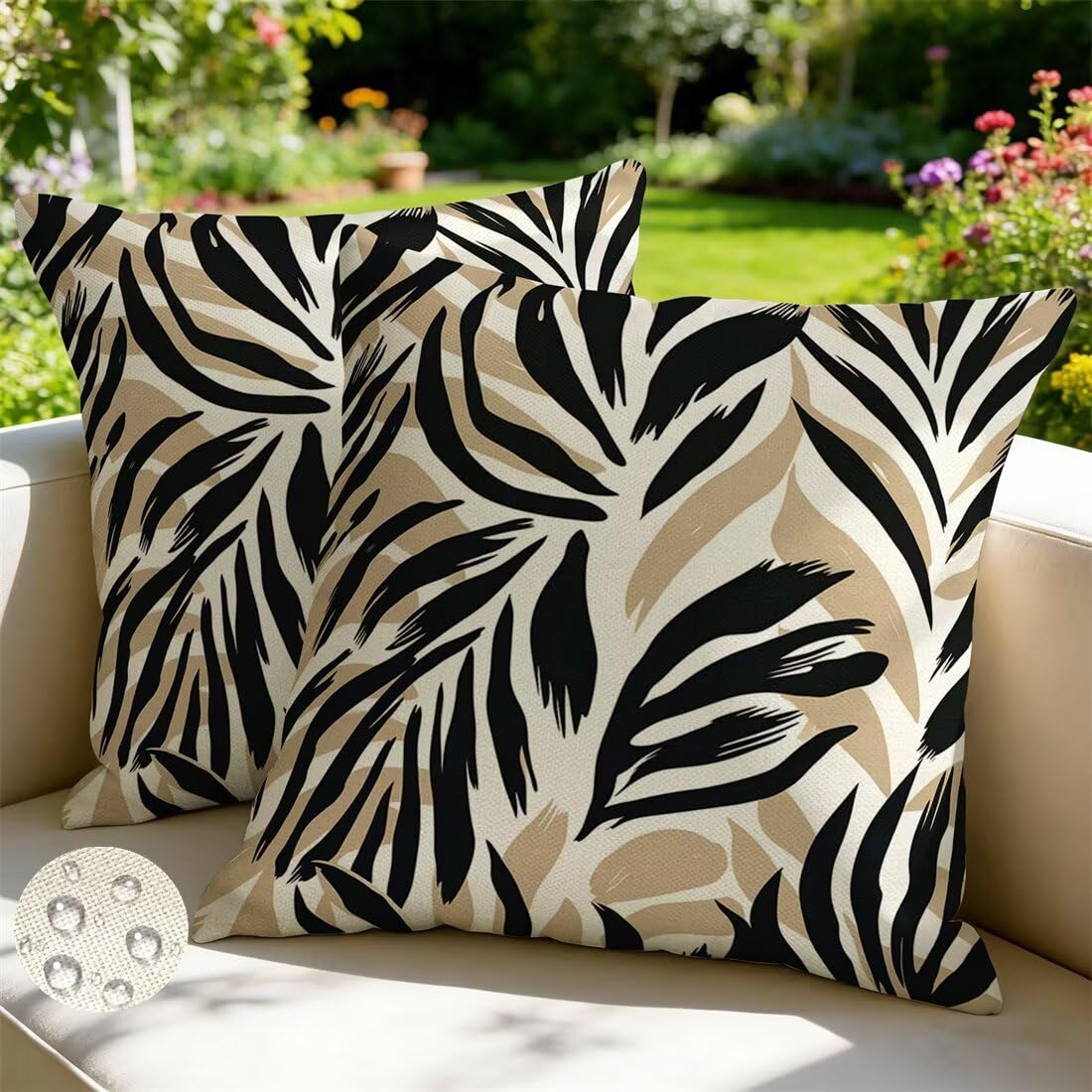 Housse coussin exterieur impermeable 50x50 lot de 2 protections anti-pluie pour canapé