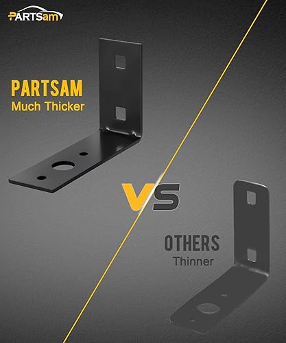 Miniatura 6 de PARTSam 4 soportes de luz de remolque negros en forma de L, soporte de montaje de luz trasera de acero de deposición electroforética para lancha,