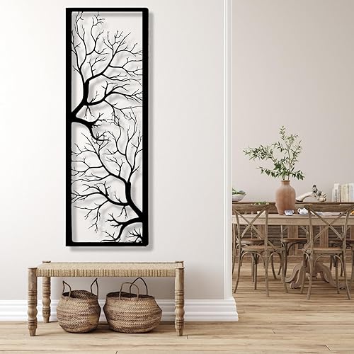 Miniatura 3 de Arte de pared de árbol de la vida, arte de pared de árbol de metal, letrero de árbol, decoración de pared de metal, decoración de pared de rama de
