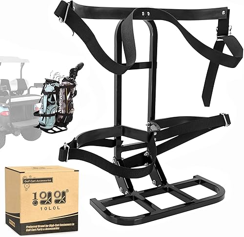 10L0L Soporte universal para bolsa de asiento trasero para carrito de golf EZGO Yamaha Club Carros de coche, con barra de seguridad trasera