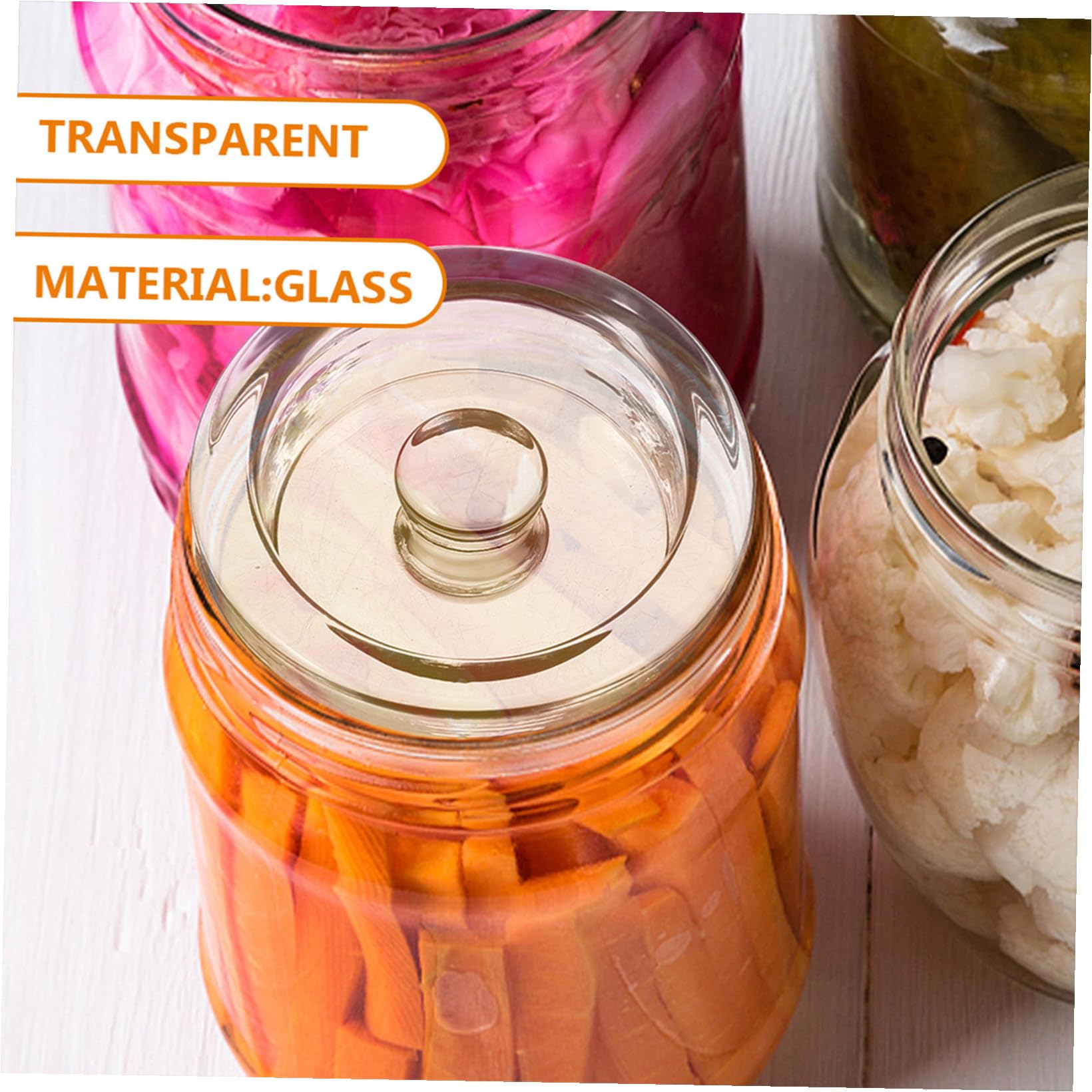 Fermentationsgewichte mit Weiter Öffnung 2 Stück aus Glas mit Griff Praktische Kleine Gärgewichte Verarbeitung und Leicht zu Lagern für Einmachgläser