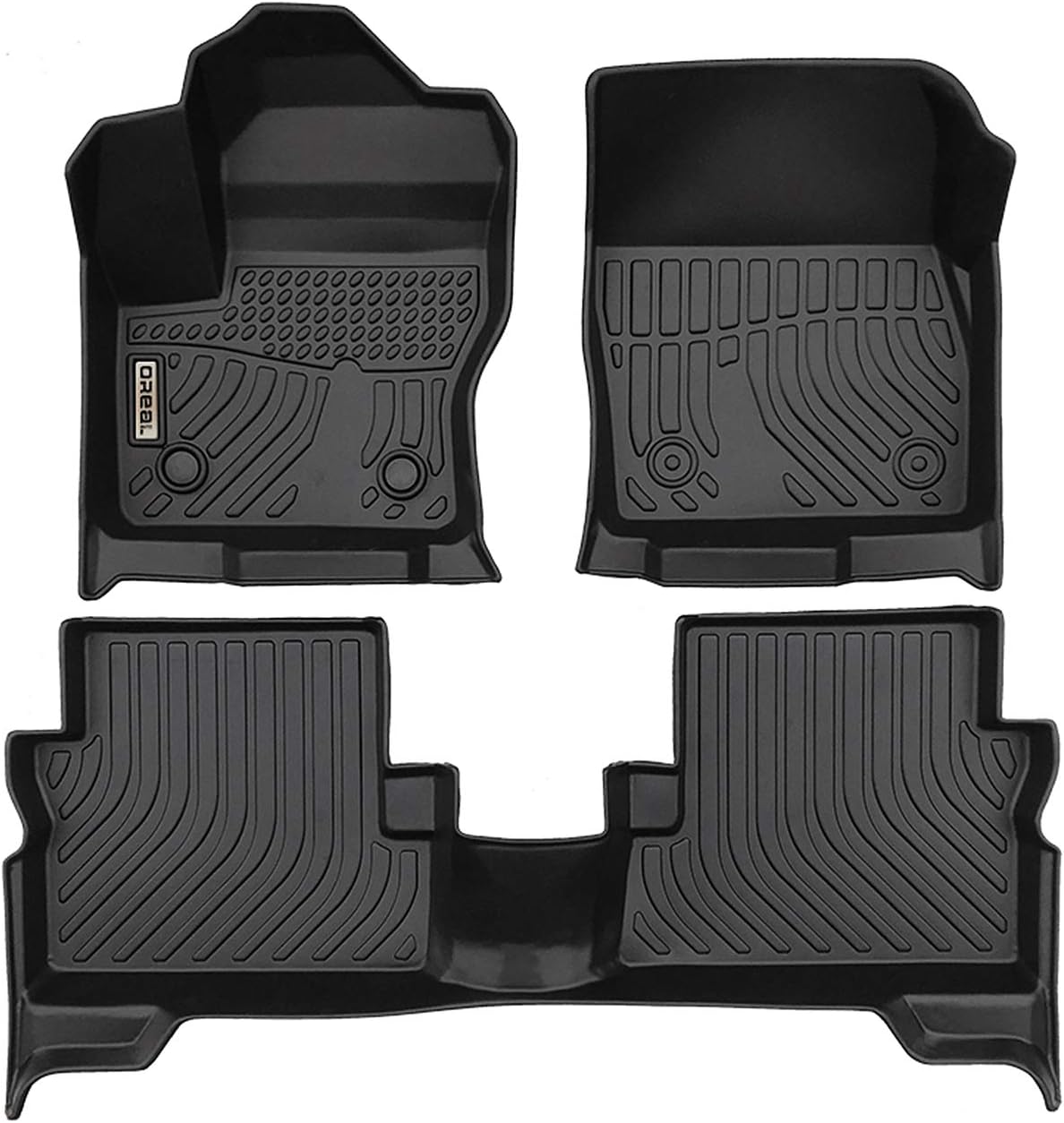 orealtrendBlack Floor Mats Liners Replacement for Ford Escape 2013 2014 2015 2016 2017 2018 2019 Heavy Duty All Weather Guard Front and Rear Car Carpet-Custom Fit-Tough Odorless