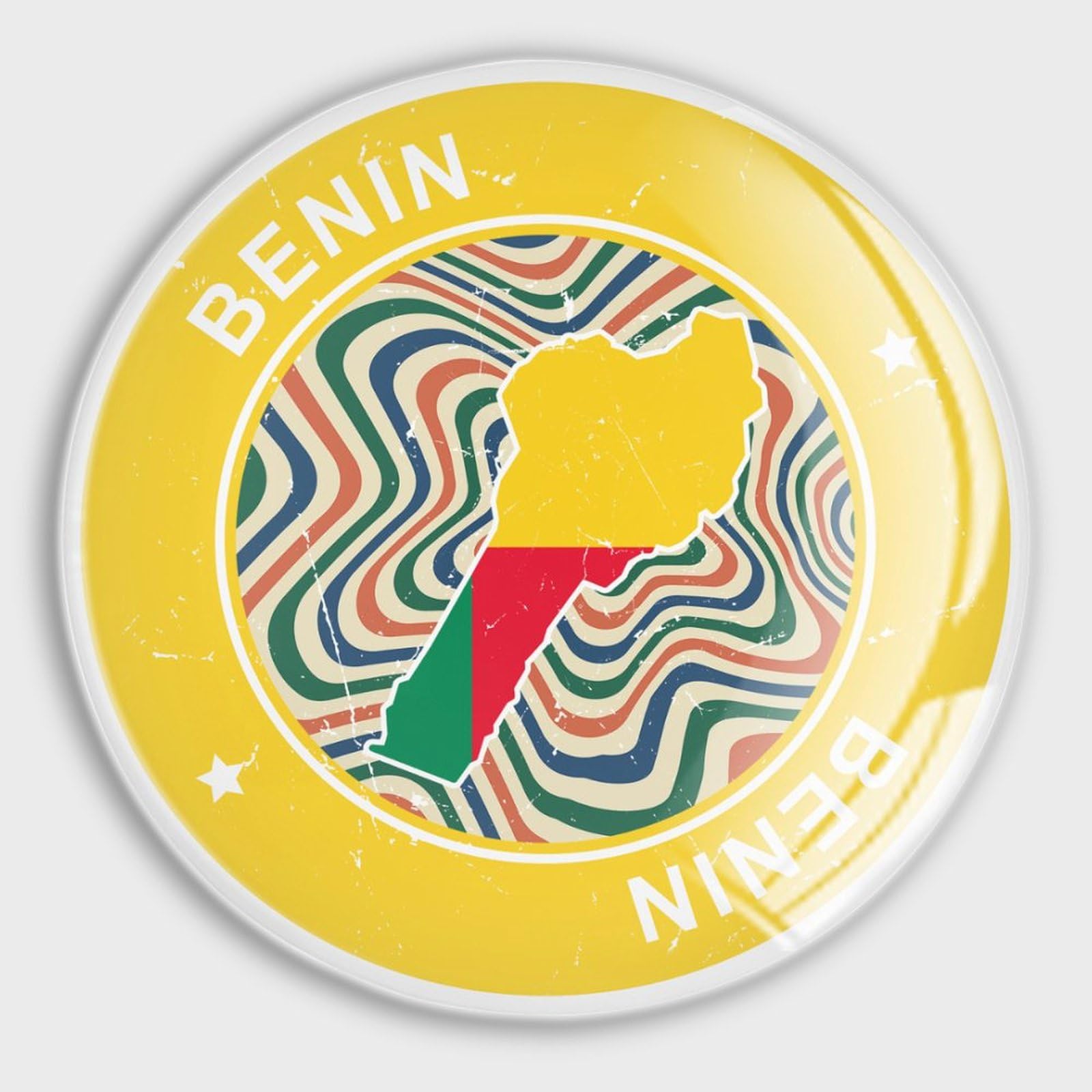 Aimant de réfrigérateur Bénin lot de 4 magnets idée cadeau