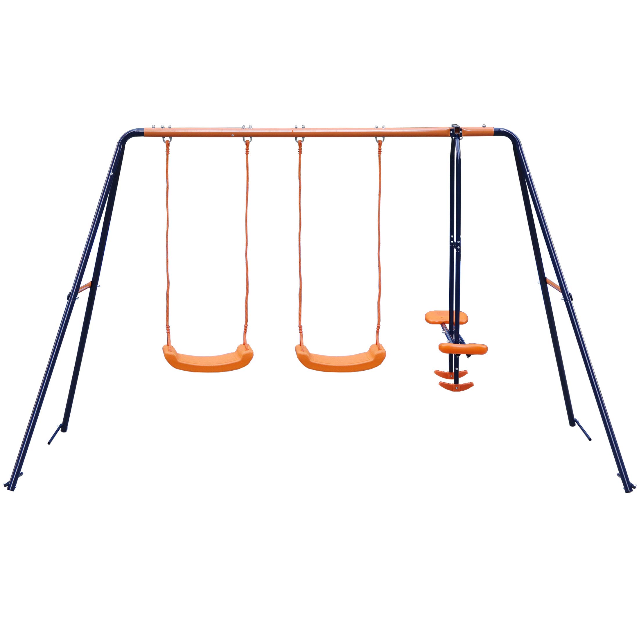 Buy Saturnpower Outdoor Metal Swing Set Backyard Playground Double