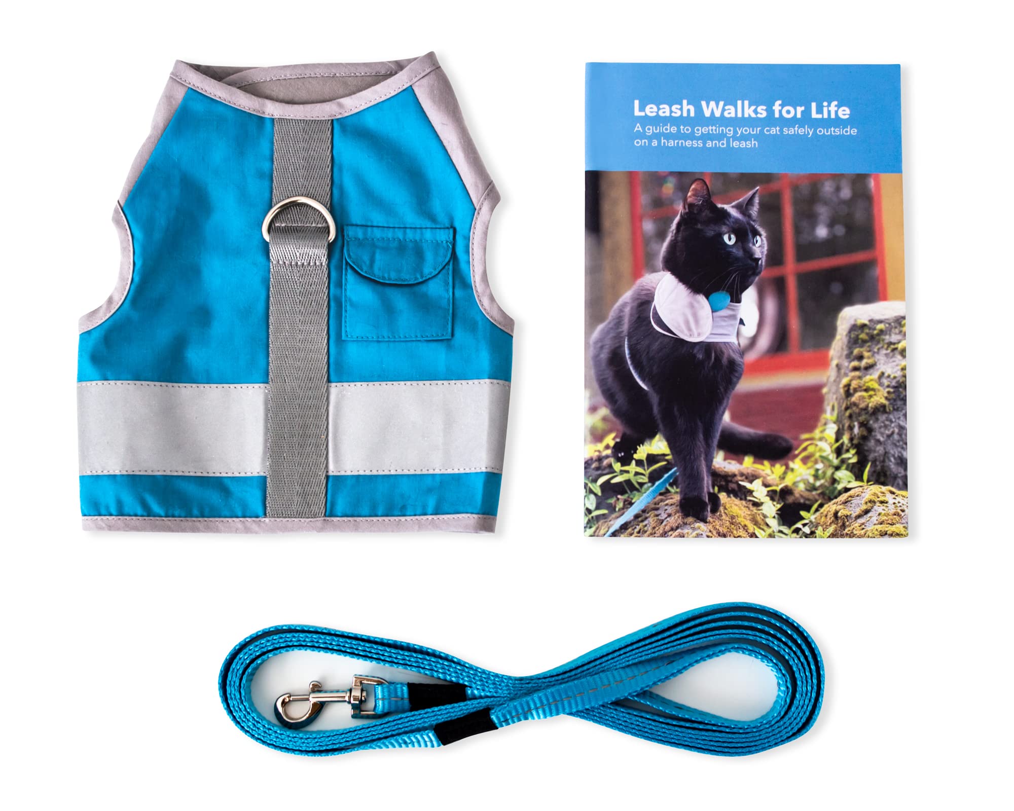CAT SCHOOL Cat Harness and Leash Set for Outdoor Walks, Training, and Travel - Secure, Soft, Comfortable Cat Vest Harness with 10' Long Cat Leash - Easy to Use with Step-by-Step Instructions