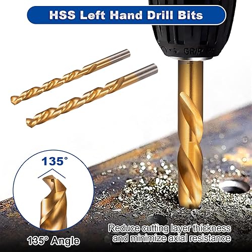 Miniatura 2 de Toolwiz Easy Out - Juego de extractor de tornillos de 14 piezas con brocas HSS para zurdos para quitar tornillos pelados, pernos rotos, tuercas