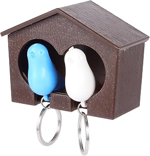 Birdhouse Shape Key Holder Wall Mount for Home and Door Plastic Bird Nest Key Ring Hanger with Fashion Design for Entryway Random Color