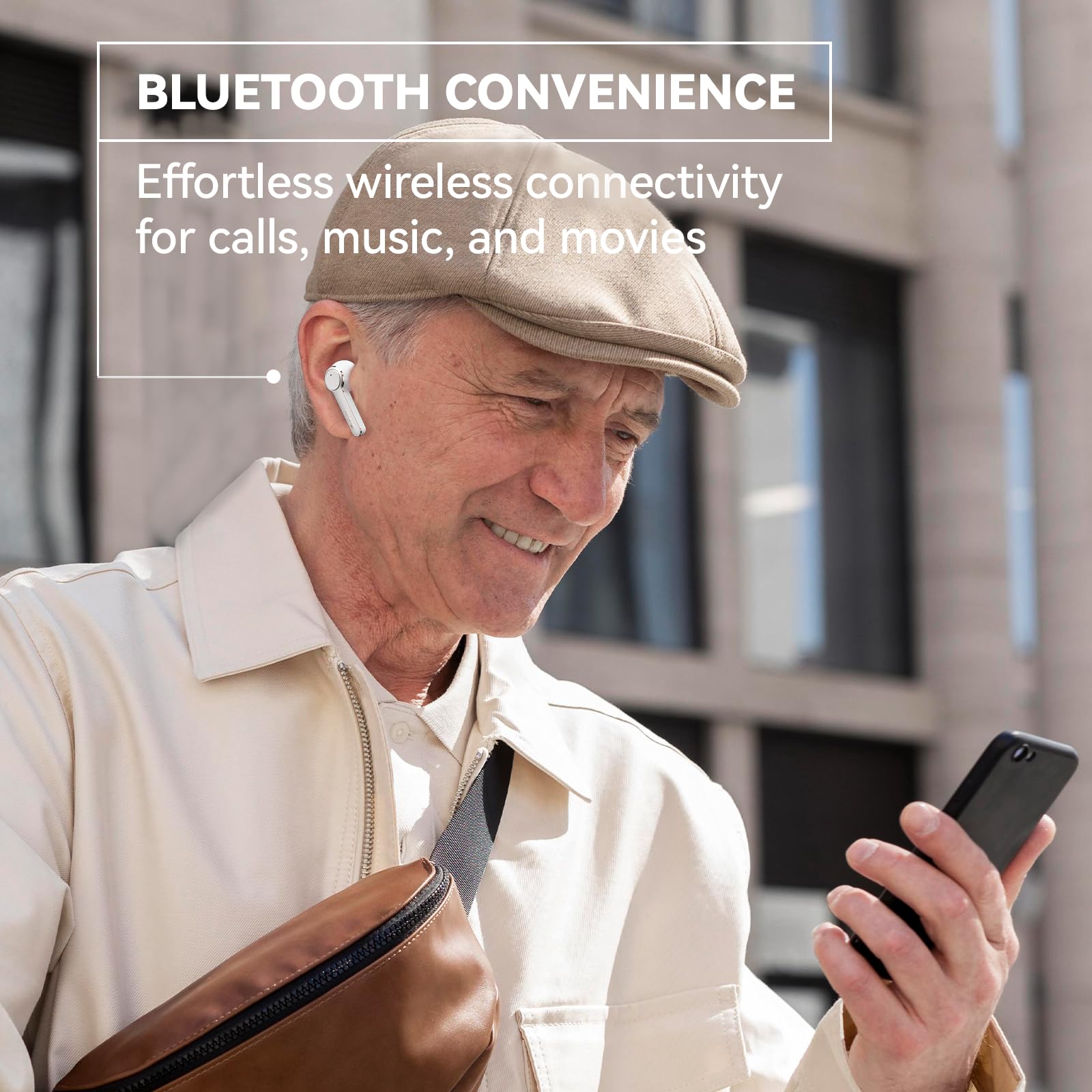 Cearvol Diamond X1 OTC Hearing Aids with Bluetooth Customizable App Hearing Test, Streaming Ability, Directional Sound Collection, for Mild to Moderate Hearing Loss, White