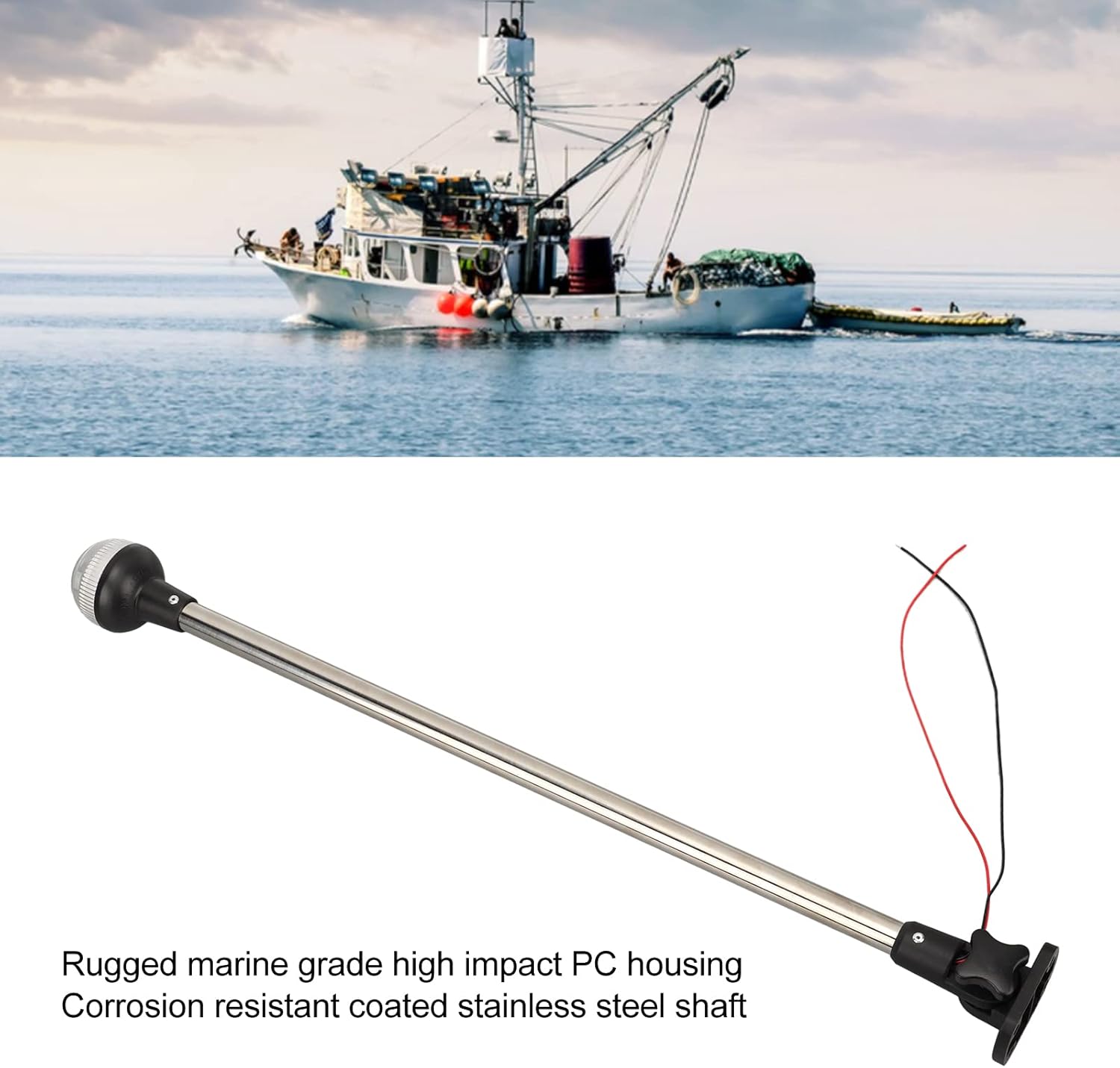25 DC12V 1.5W Marine Light Nautical Anchor All Round LED Light 360° 2NM Stern IP65 Suitable for Fishing Boats, Yachts, Pontoons