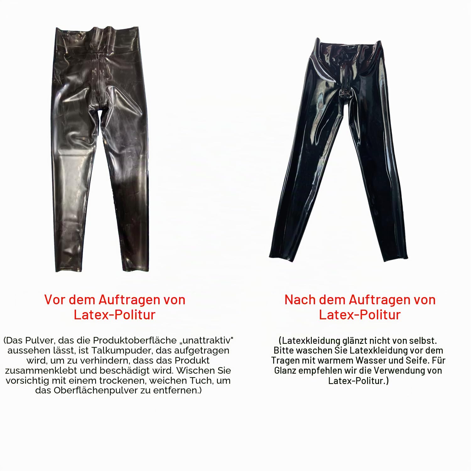 Latex Leggings Hoher Taille,Gummi Hose Schritt Reißverschluss | Schwarz Naturkautschuk Damen,Handgefertigt Wasserdicht und Dehnbar,Geeignet für Latex Liebhaber Bekleidung
