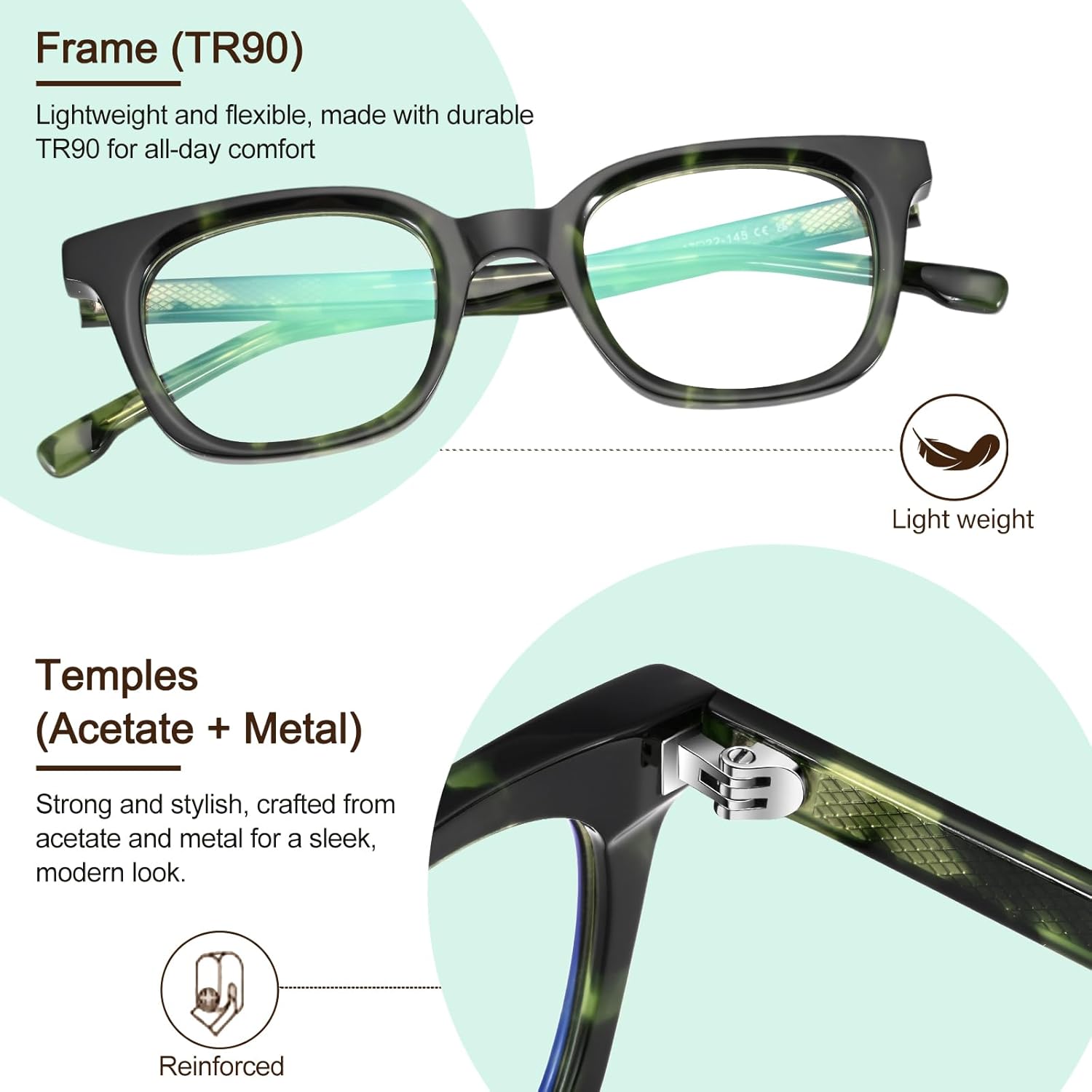 Dollger Blue Light Blocking Glasses For Woman Men Thick Frame Round Non-Prescription, pertain Work，Computer Gaming，TV