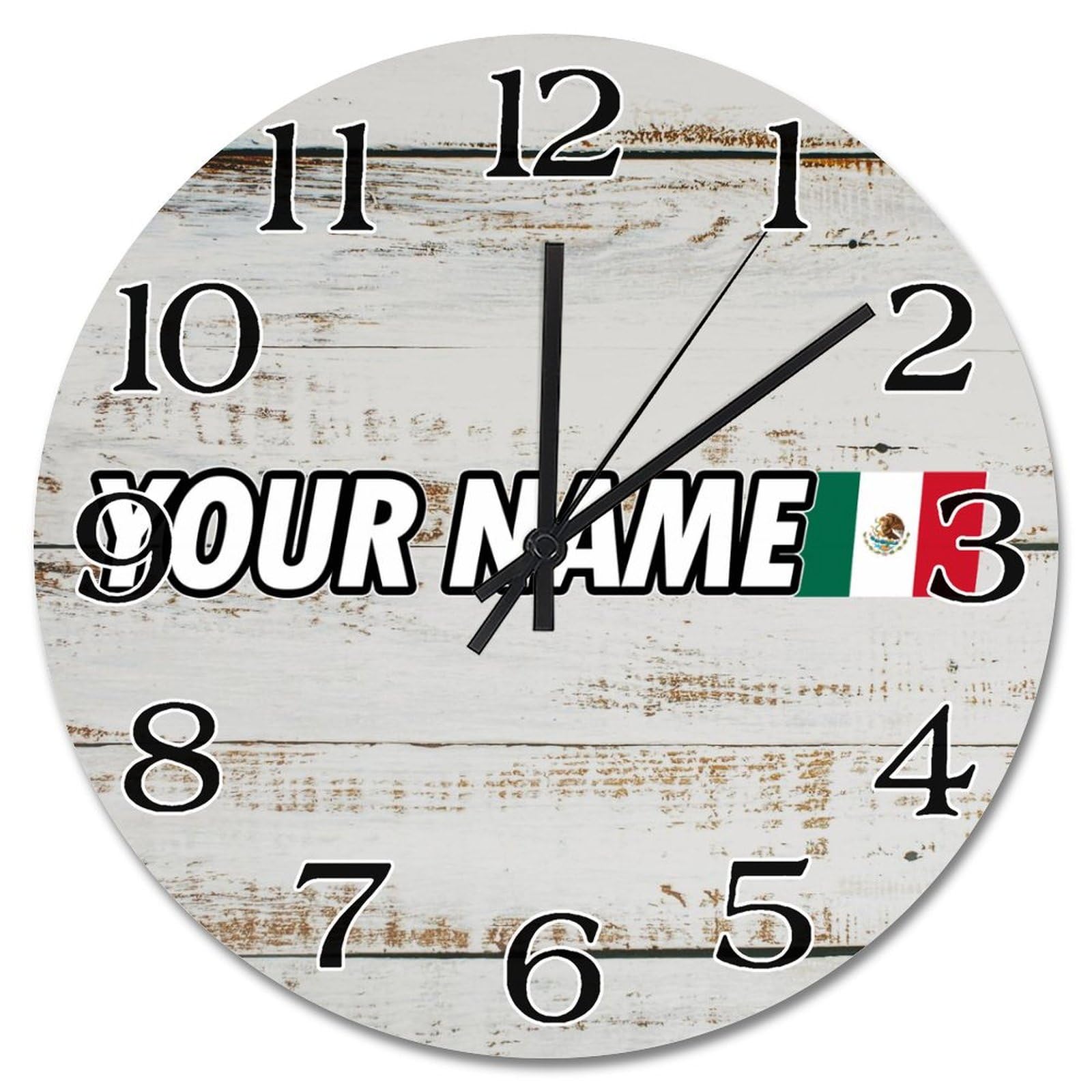 Horloge murale en bois Mexique pour décoration murale rustique de maison et cuisine