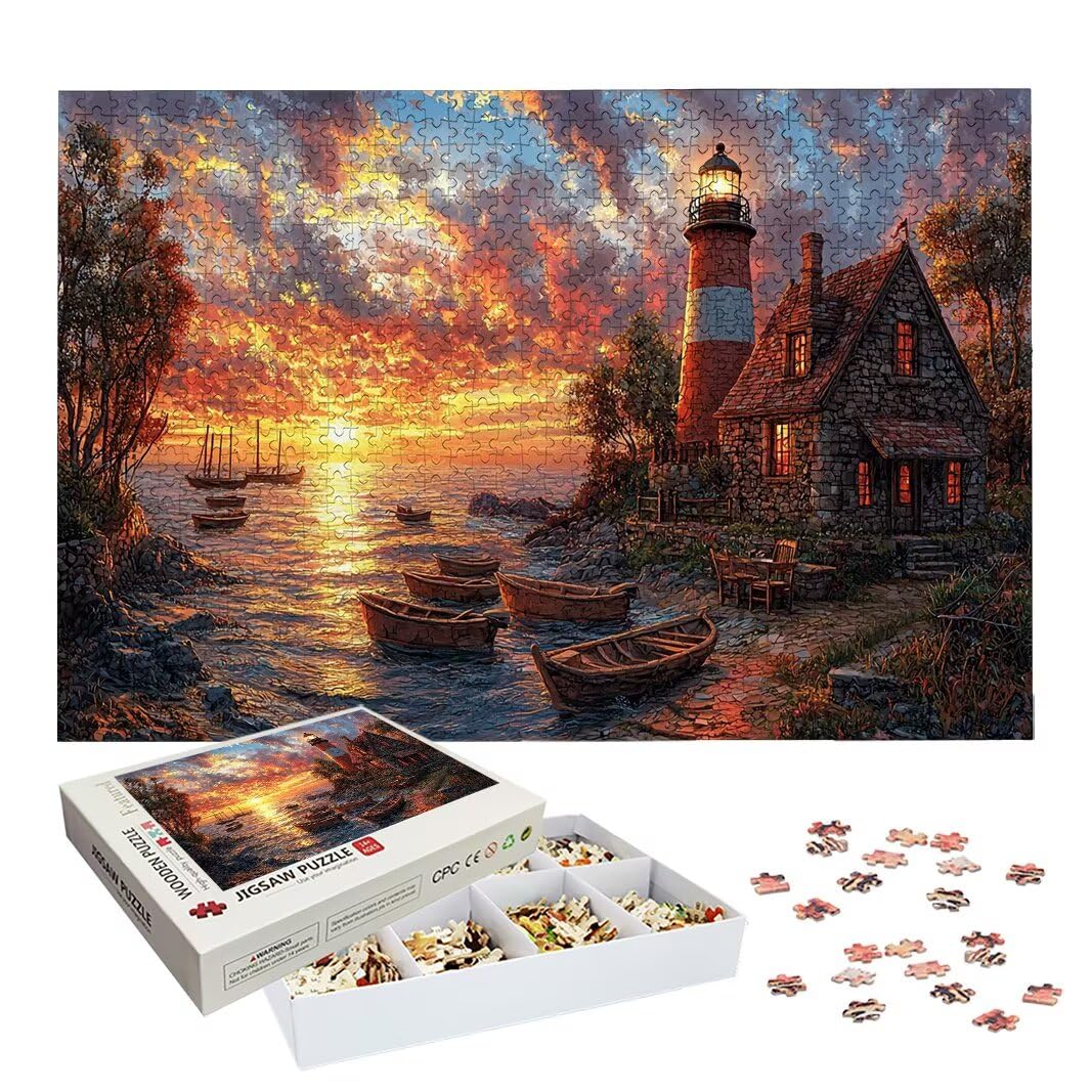 Puzzle 2000 elementów dla dorosłych, układanka o zachodzie słońca, prezenty