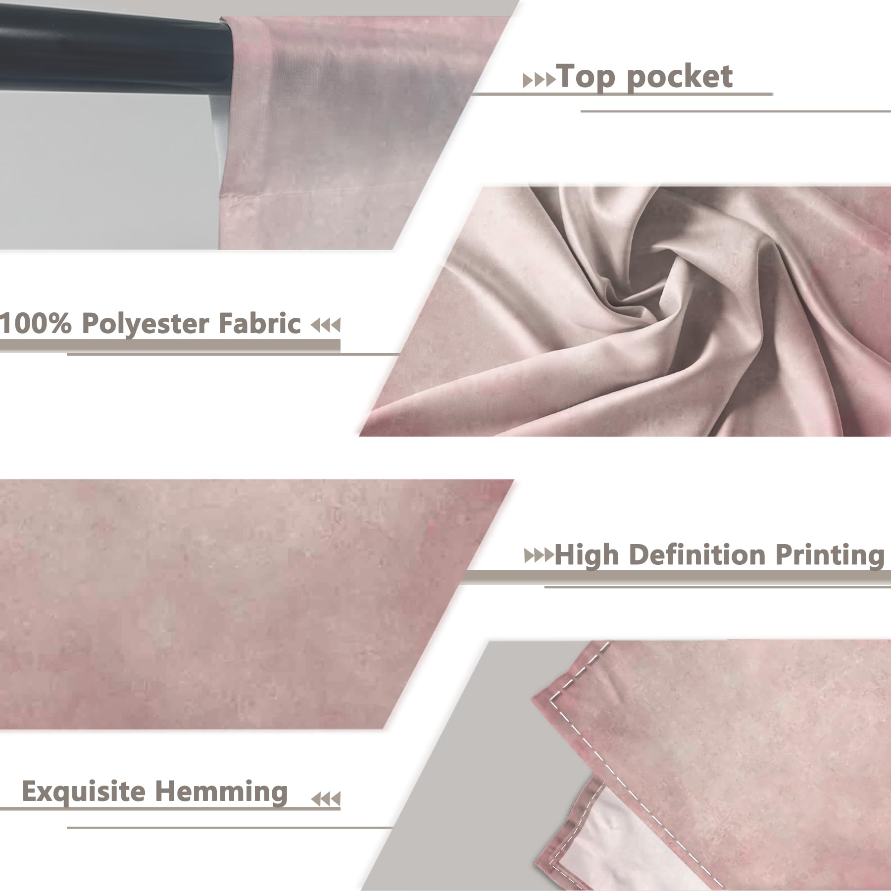 ZTHMOE 5x7ft Fabric Blue Abstract Texture Photography Backdrop (No Stand No Clips) Portrait Photoshoot Background Adult Newborn Child Headshot Photo Studio Props Booth Rod Pocket On Top: 6'x8' Pink