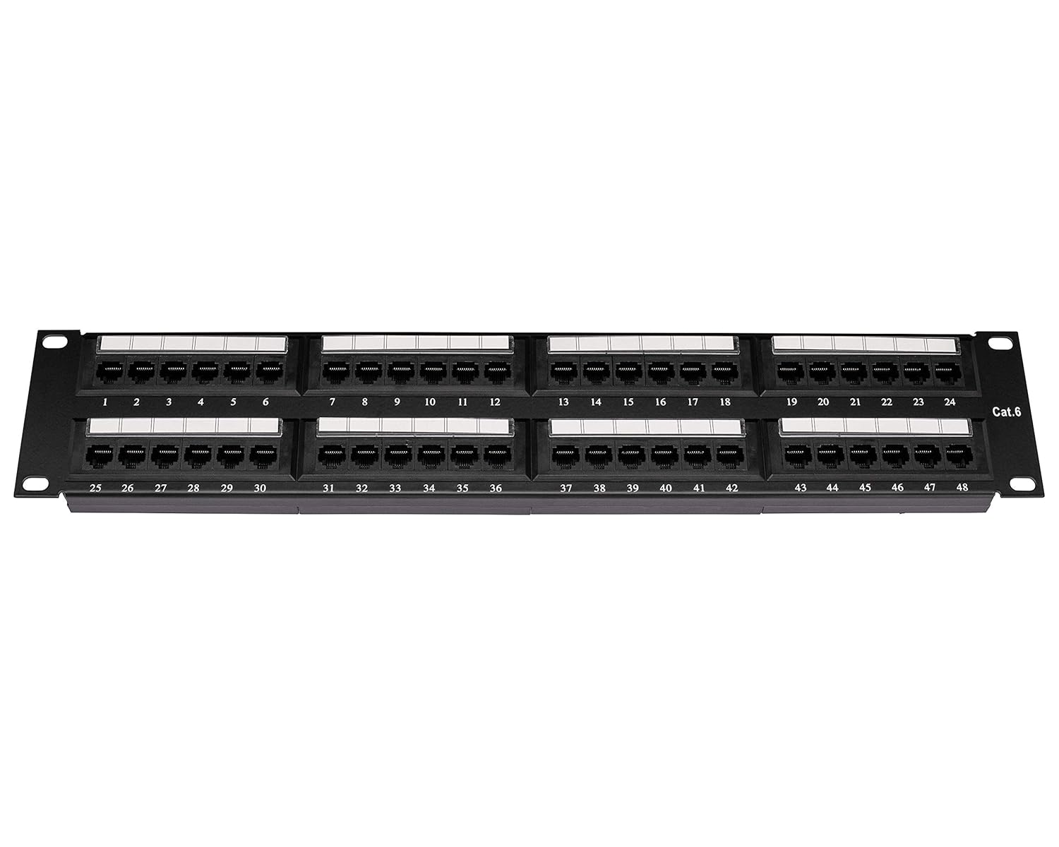 Exclusive Special Verbex Cat6 48 Port Patch Panel - Wall and Rack Mount Compatible with Cat6, 5e, 5 Cabling - Standard 19 inch, 1U, Heavy-Duty Panel with 2 Bars, Cable Ties, Screws - Ethernet Network (48 Port)