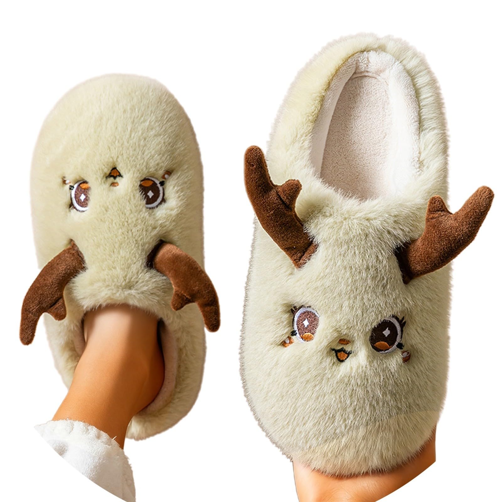 Pantuflas de invierno unisex con suela para comodidad y calidez en interiores, forro polar suave, diseño sin agarre, perfecto para