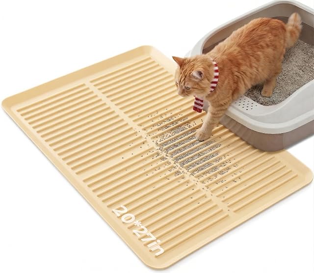 Ycozy Alfombra Gatos Arenero de Silicona, 68x50cm, Alfombrilla Arenero Gato de Goma
