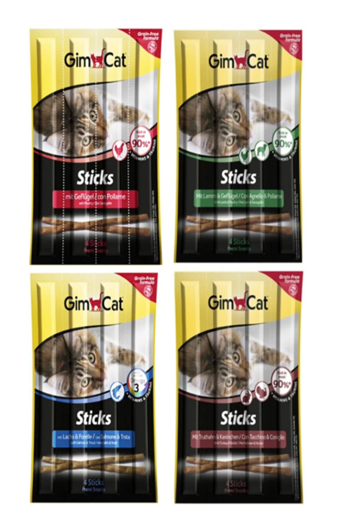 Sticks Kedi Ödül Çubukları Süper Karışık 4'lü 20 g x 4 Paket