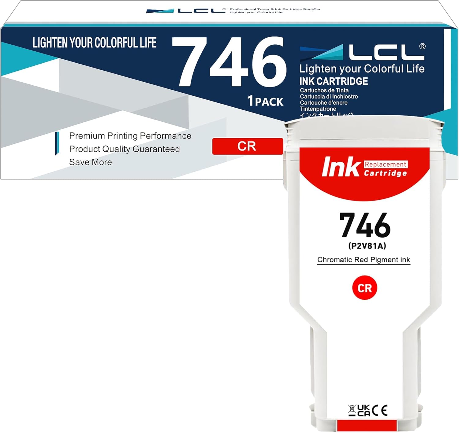 746 Ink Cartridge Replacement for HP 746 Chromatic Red Ink Cartridge P2V81A for DesignJet Z6 DesignJet Z9+ Large Format Printer (300ml)