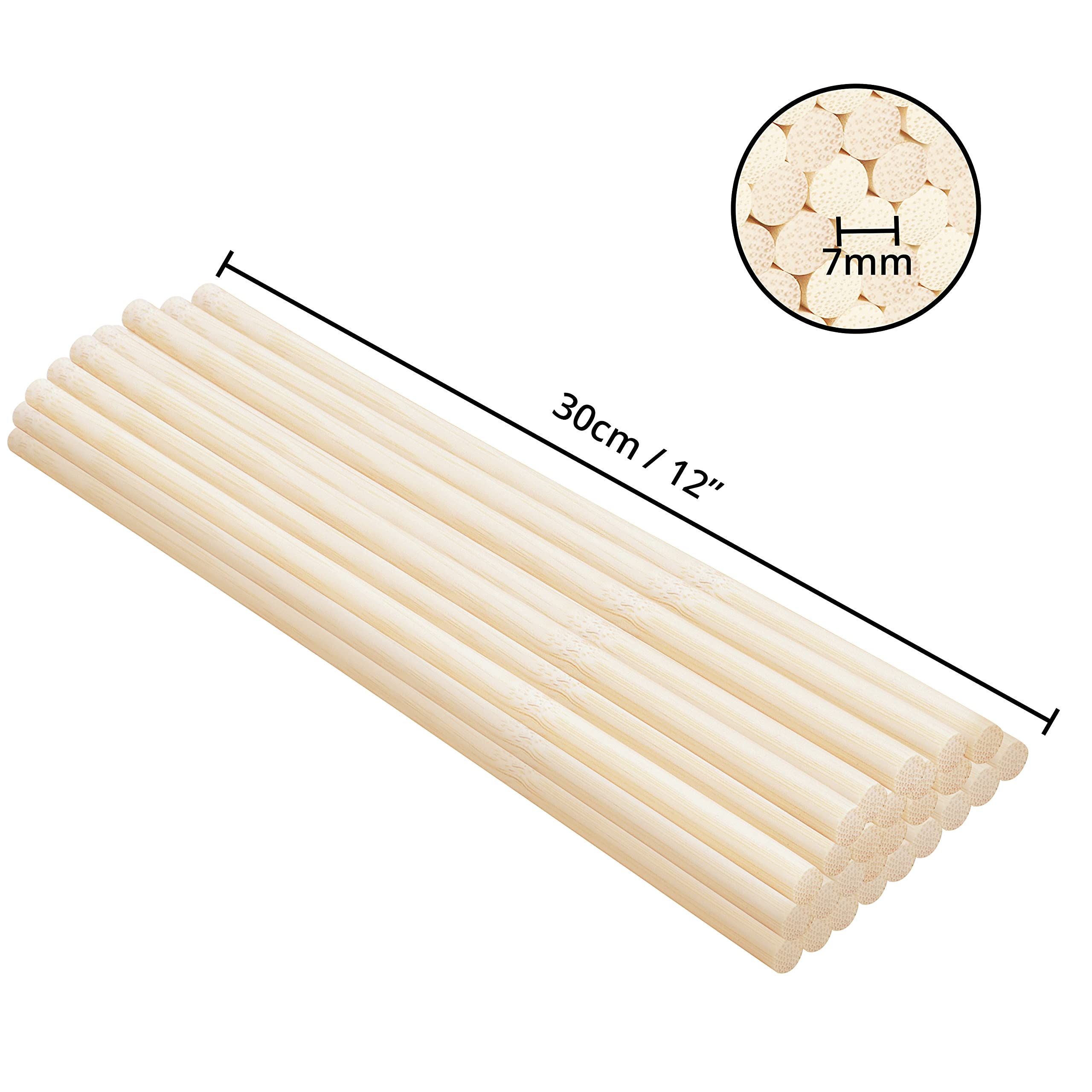 10 Bastoncini Di Bamb&ugrave; 30cm X 6mm - Per Artigianato E Fai Da Te