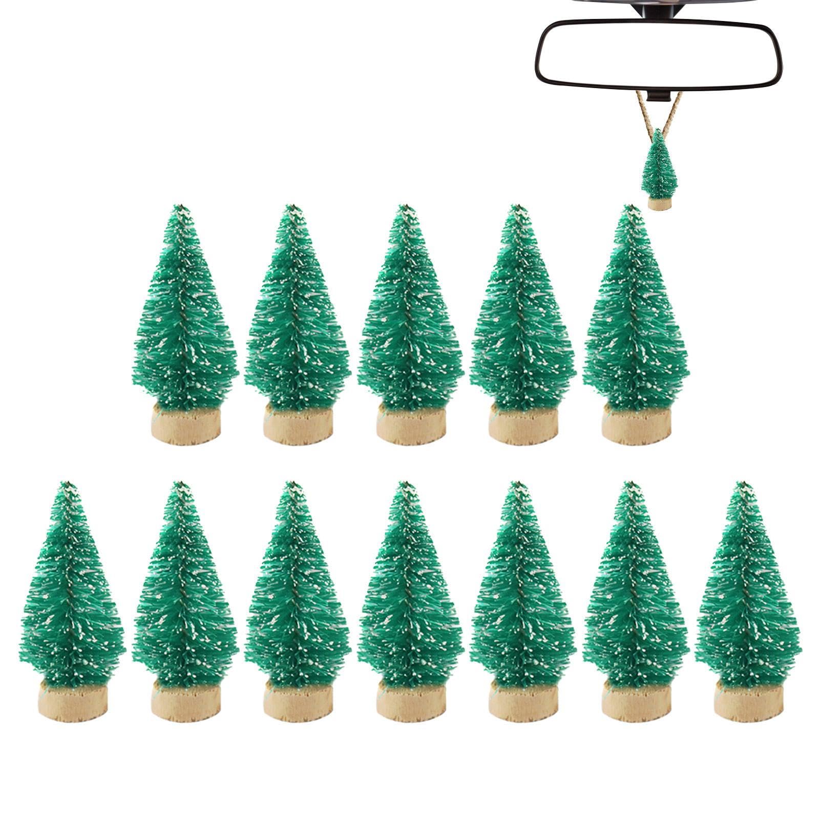 LOVEMETOOPack of 12/24 Artificial Christmas Trees, Sisal Snow Pine Trees, Christmas Tree with Snow Effect, Small Christmas Decoration for Table Decoration, Decoration