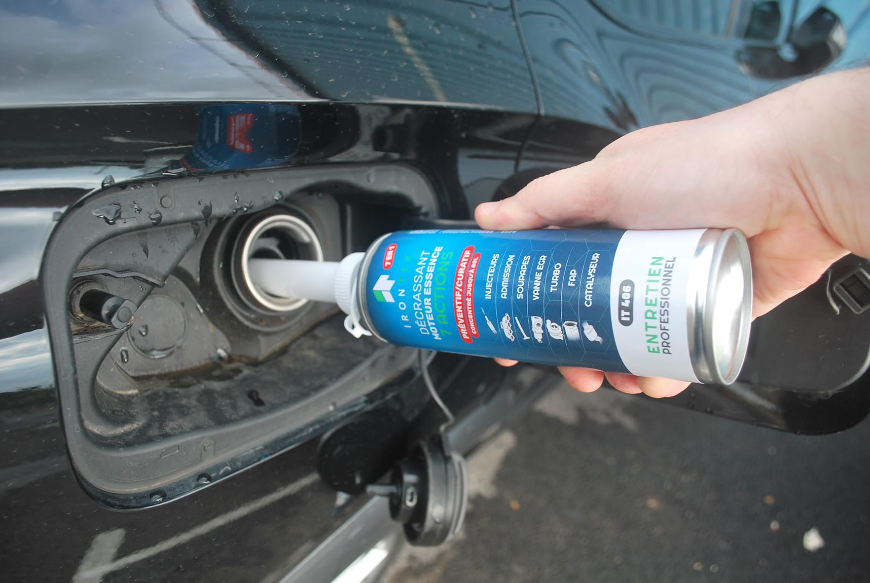 Décrassant Moteur Essence 7en1 375ml - IRONTEK | IT406 | Sans Démontage | Catalyseur Turbo EGR Injecteurs | Traitement Complet Premium